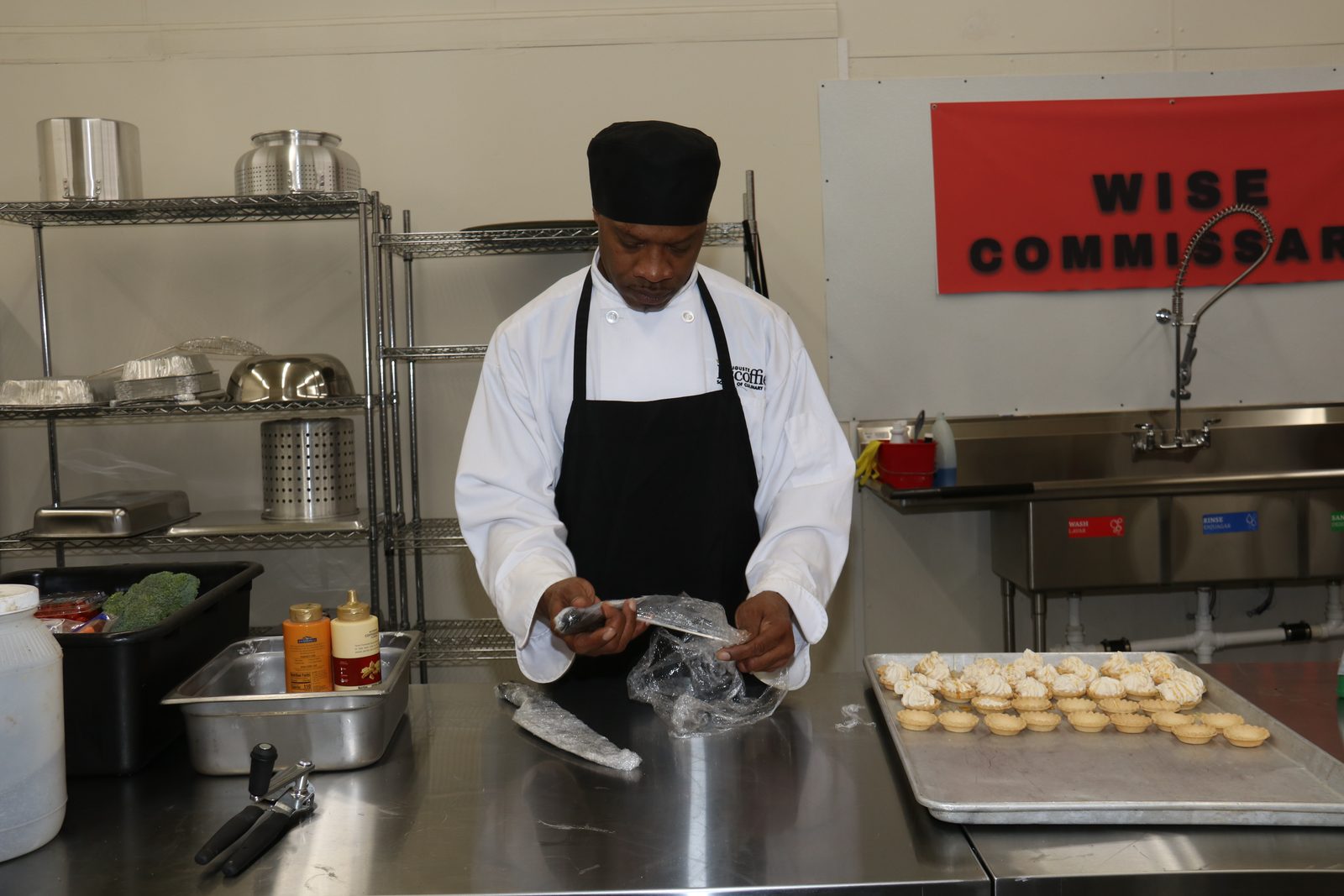 Catering prep on the line