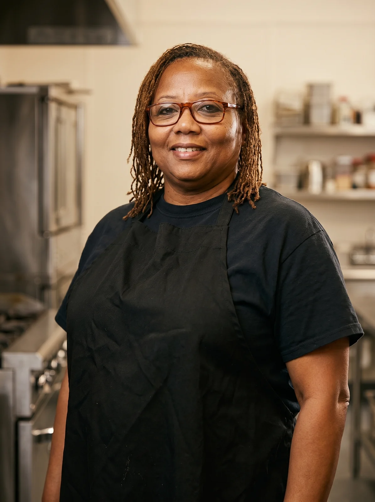 Gale Smith Wise, owner of Wise Prep Commissary, in the commissary kitchen